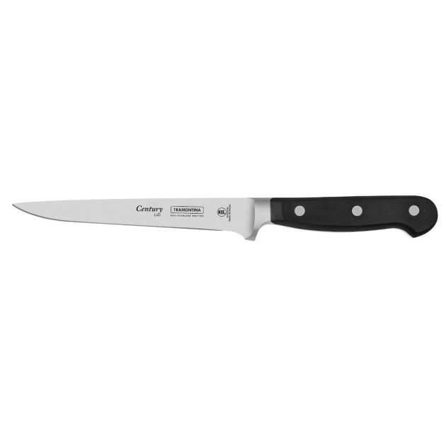 Couteau Filet de Sole 15 cm Noir Inox Forgé Century Tramontina