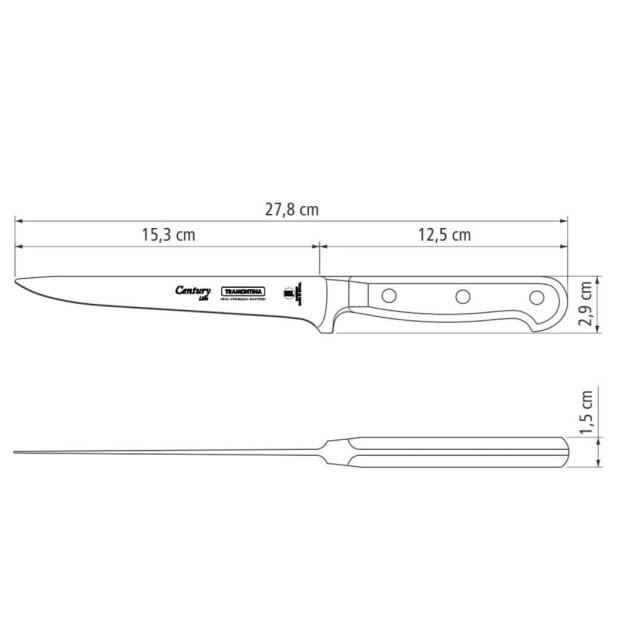 Dimensions Couteau à Poisson Professionnel Dimensions Couteau à Poisson Professionnel