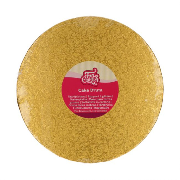 Support à Gâteau Rond Doré Ø 20 x H 1,2 cm Funcakes