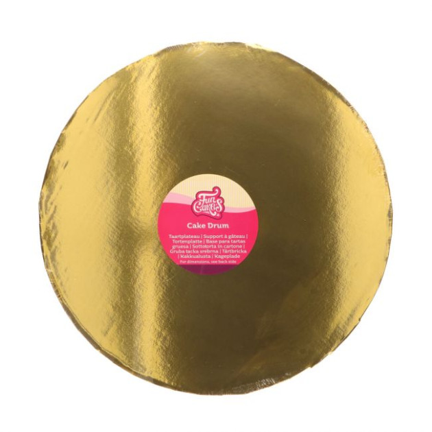 Support à Gâteau Rond Doré Lisse Ø 35 x H 2 cm Funcakes