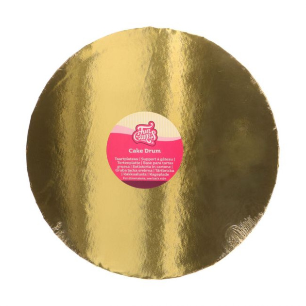 Support à Gâteau Rond Doré Lisse Ø 33 x H 2 cm Funcakes
