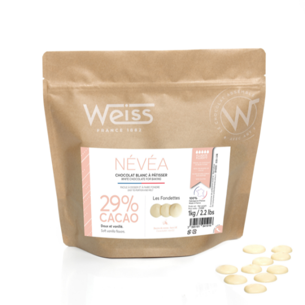 DLUO Courte Chocolat Blanc 29% Névéa 1 kg Weiss