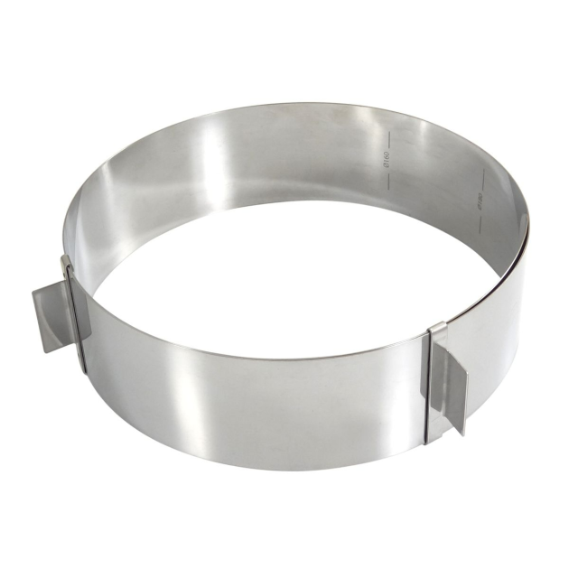 Cercle Pâtisserie Réglable Inox 16 à 28 cm Gobel