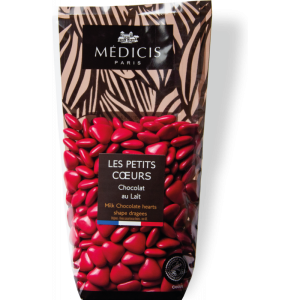 Dragées Chocolat au Lait Petit Coeur Rouge Framboise 250g Médicis Dragées Chocolat au Lait Petit Coeur Rouge Framboise 250g Médicis