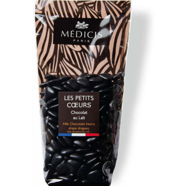 Dragees Chocolat au Lait Petit Coeur Noir 250g Medicis