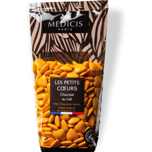 Dragees Chocolat au Lait Petit Coeur Orange 250g Medicis