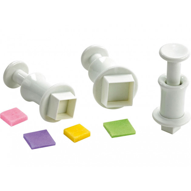 Lot de 3 emporte-pièces carré pour Cake design