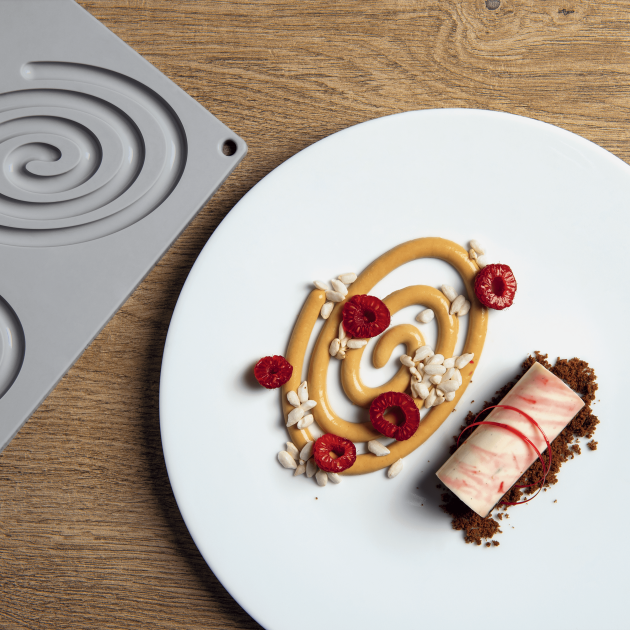 Moule Pavoni Décor Assiette Oval Spiral