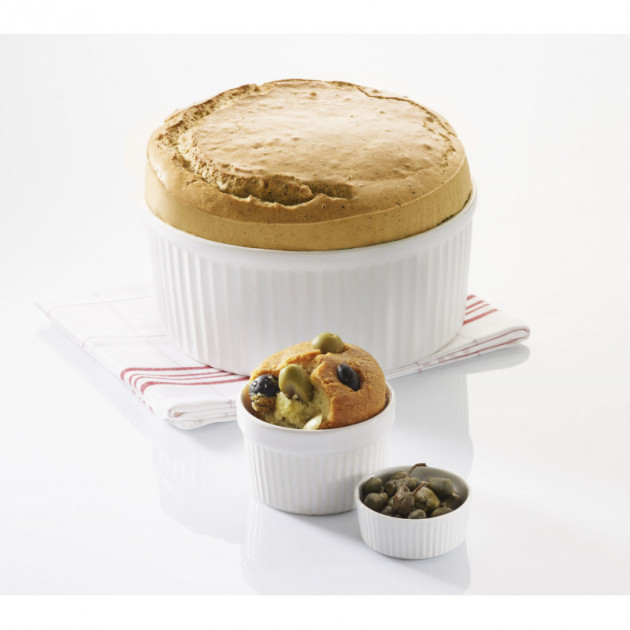 Souffle realise dans un moule a souffle en porcelaine Revol (articles vendus separement) Souffle realise dans un moule a souffle en porcelaine Revol (articles vendus separement)