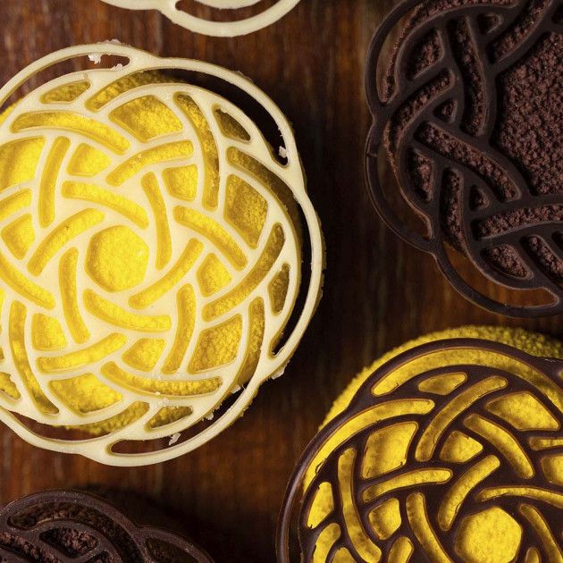 Moule Silicone Décor Optique Ø 5,5 x H 0,2 cm (x12) Gourmand Pavoni