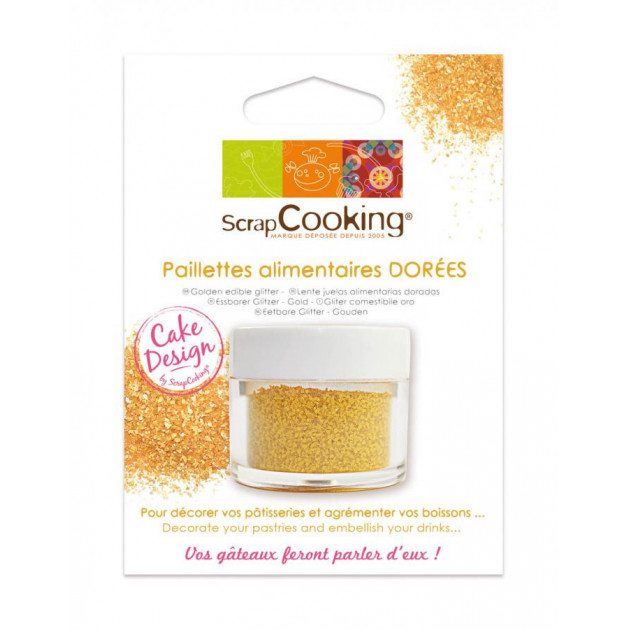 Paillettes Alimentaires dorées 5g Scrapcooking, comestible, achat, vente,  acheter