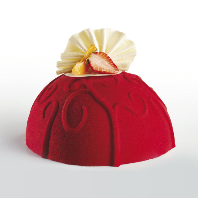 Moule Silicone Demi Sphère Arabesque Ø 18 x H 9 cm Pavocake
