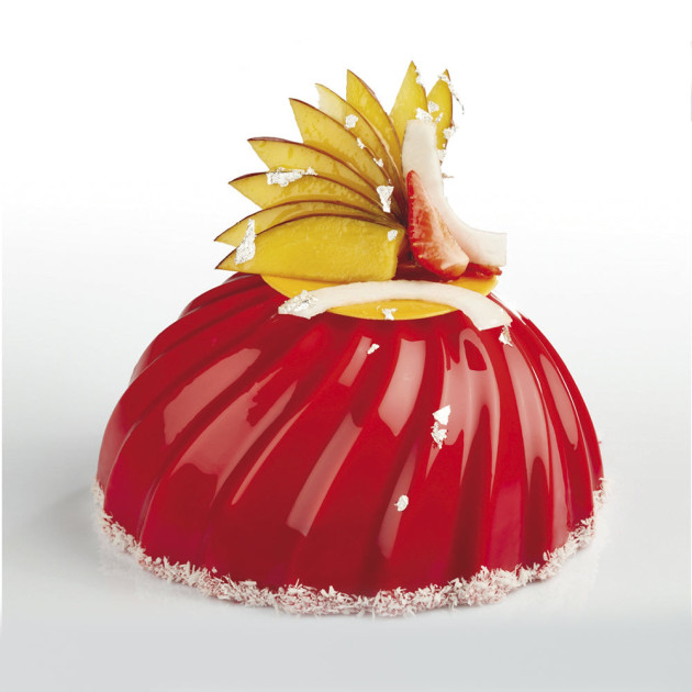 Moule Silicone Demi Sphère Cannelée Ø 18 x H 9 cm Pavocake