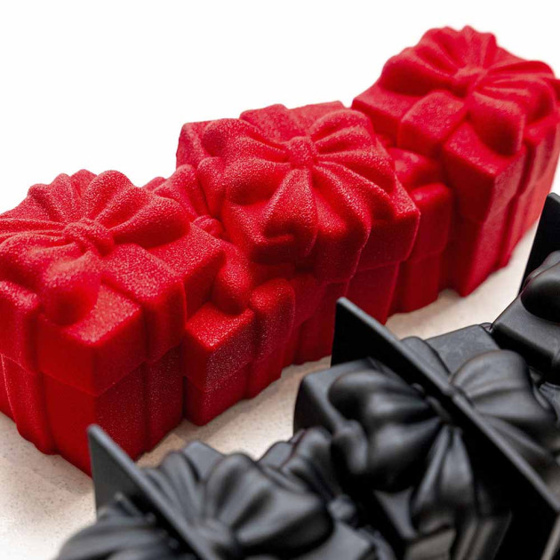 Moule Silicone Bûche Cadeau 25 x 8,5 x H 8,5 cm Pavocake