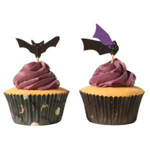 24 Caissettes Cupcakes + 24 Cake Topper Chauves-souris PME 24 Caissettes Cupcakes + 24 Cake Topper Chauves-souris PME