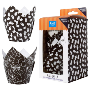 Caissettes Cupcakes Tulipe Nuit Terrifiante (x24) PME Caissettes Cupcakes Tulipe Nuit Terrifiante (x24) PME