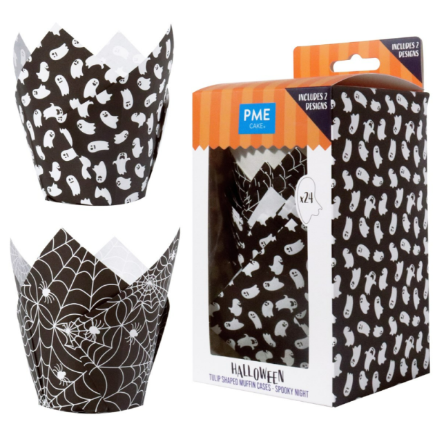 Caissettes Cupcakes Tulipe Nuit Terrifiante (x24) PME