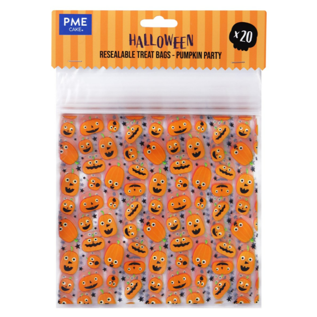 Sachet Bonbon Refermable Fête des Citrouilles 18,3 x 17,5 cm (x20)