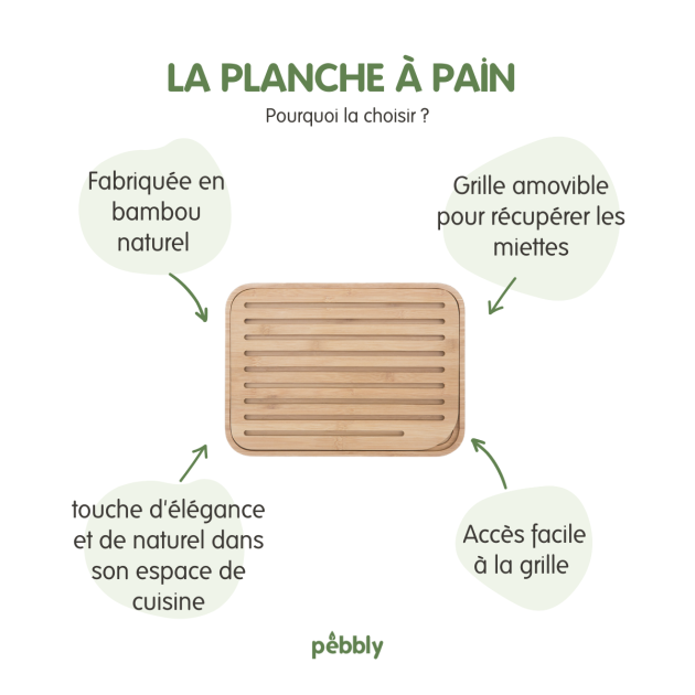 Pebbly Planche pour Pain Bambou Pebbly Planche pour Pain Bambou