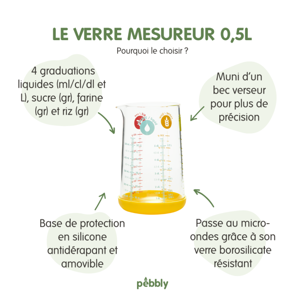 Verre Gradué pour Dosage Pebbly