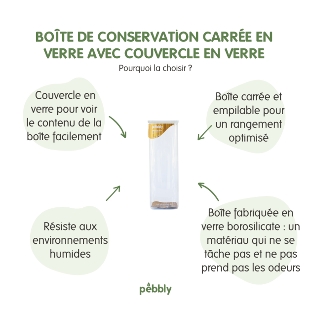 Pebbly Boîte en Verre pour Aliments