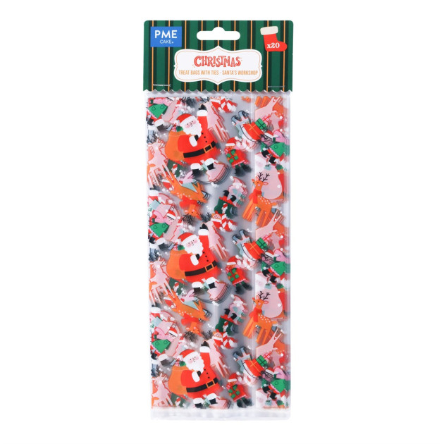 Sachet Bonbon Atelier du Père Noël 24,1 x 10 cm (x20) PME