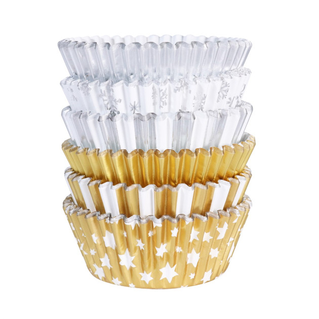Caissettes Cupcakes Or et Argent (x100) PME