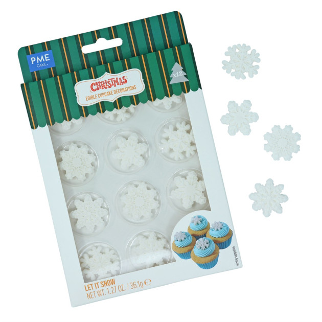 Décors en Sucre Flocons de Neige (x12) PME