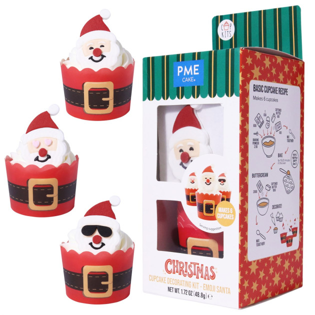 Kit Caissettes Cupcakes et Décorations Père Noël (x6) PME