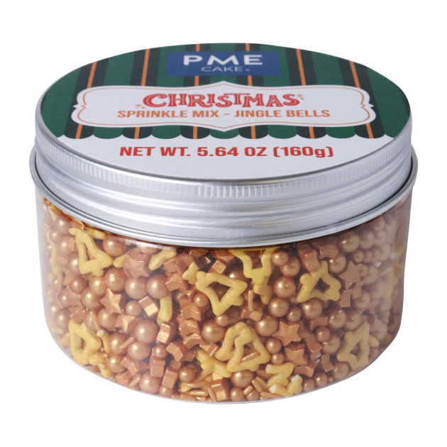 Décors en Sucre Mélange Jingle Bells Or 160 g PME