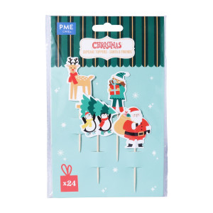 Cake Toppers Père Noël et Amis (x24) PME