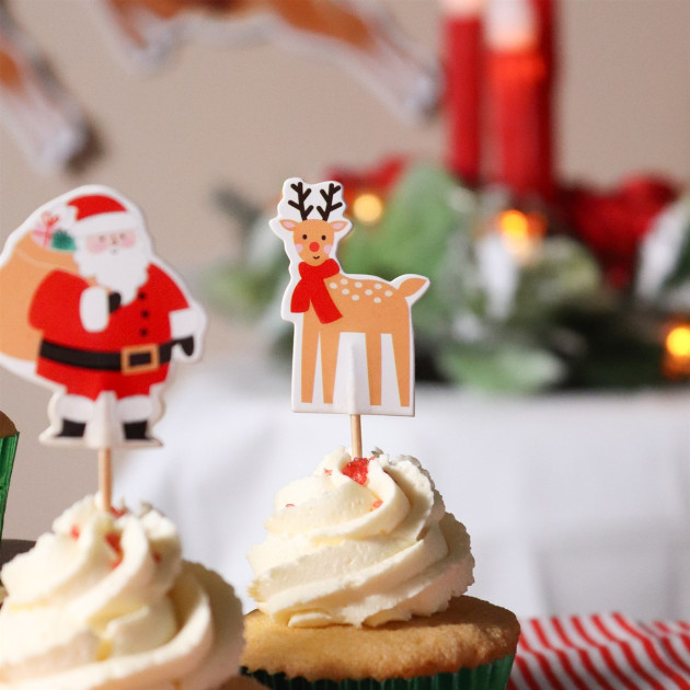 Cupcake Toppers, Décors de Noël Cupcake Toppers, Décors de Noël