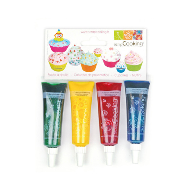 DLUO Dépassée Colorants alimentaires liquides Scrapcooking (x4)