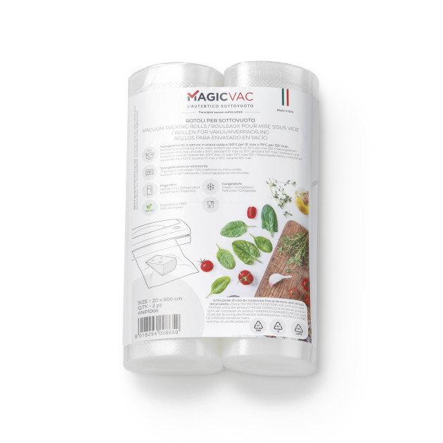 Rouleau pour Machine Sous Vide Alimentaire 20 x 600 cm (x2) Magic Vac