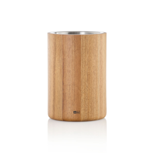 Seau Rafraîchisseur à Vin Bois et Inox Ø 13,5 x H 19,5 cm AdHoc