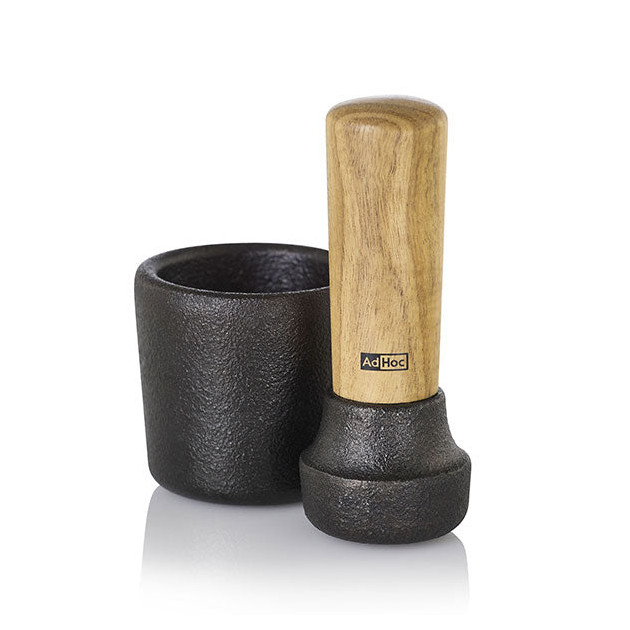Pilon Mortier Denté en Fonte et Bois Ø 6,2 x H 6 cm Camo AdHoc