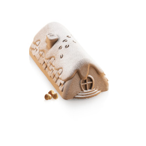 Moule à Bûche Silicone Chalet d'Hiver 23 x 10,5 x H 7,5 cm Silikomart 3D Design Moule à Bûche Silicone Chalet d'Hiver 23 x 10,5 x H 7,5 cm Silikomart 3D Design