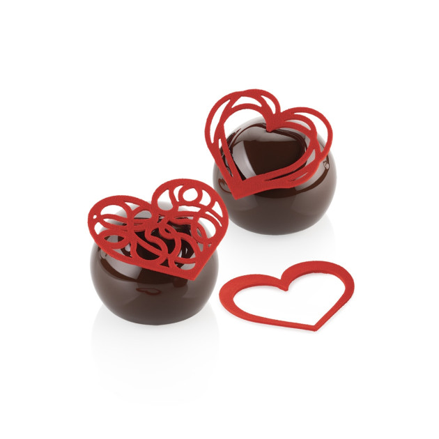 Moule Silicone Décor Cœurs (x6) Silikomart Professional