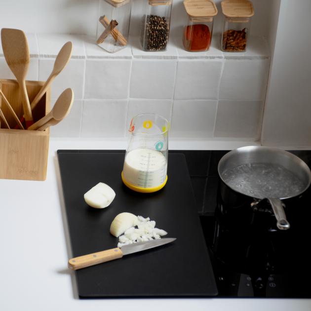 Cache Plaque de Cuisson Noir en Verre Cache Plaque de Cuisson Noir en Verre