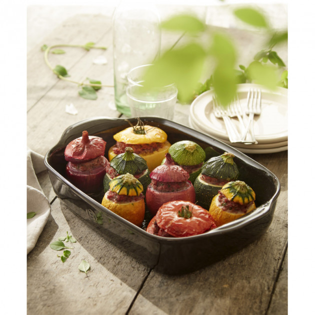 Recettes de courgettes farcies realisee dans le Plat en ceramique Emile Henry