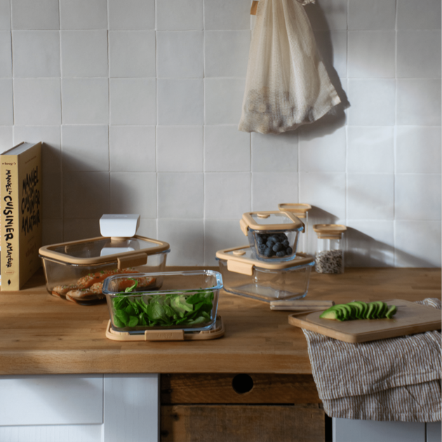 Ensemble de la collection Pebbly Boîtes de conservation sous vide