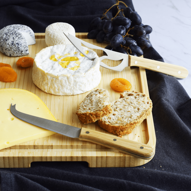 Ensemble couteaux pour fromages bois et Inox