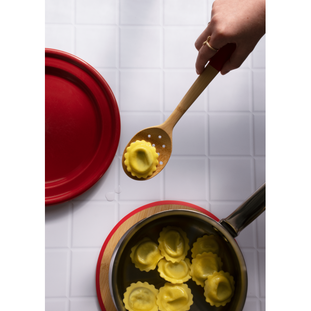 Ustensile de cuisine cuillère en bois avec trous Pebbly Ustensile de cuisine cuillère en bois avec trous Pebbly