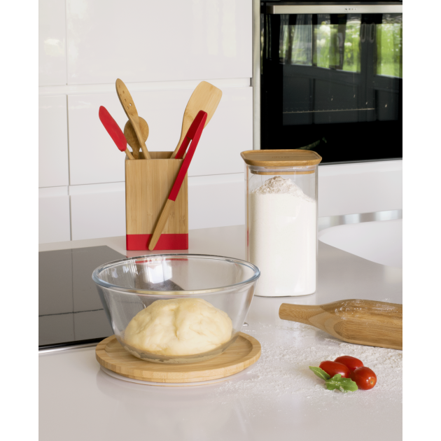 Grand bol de cuisine avec couvercle en bois Pebbly Grand bol de cuisine avec couvercle en bois Pebbly