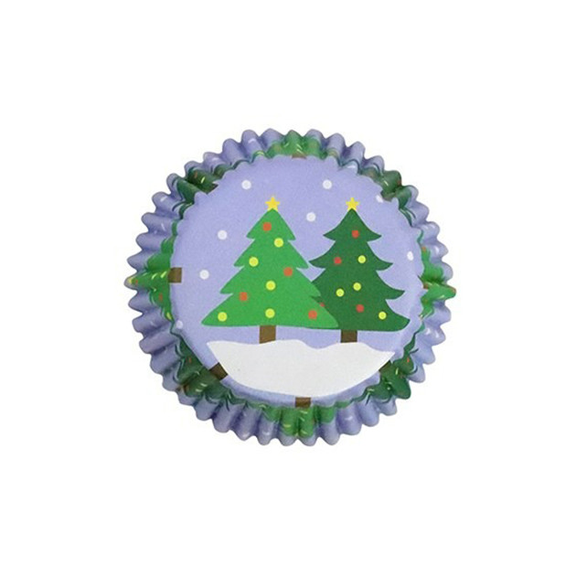 Caissette Cupcake Sapins de Noël (x30) PME