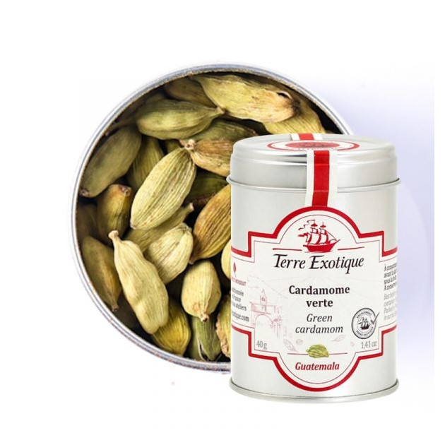 Cardamome Verte Entière 40 g Terre Exotique