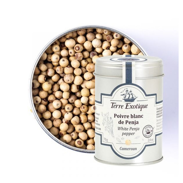 Poivre Blanc de Penja Fumé 50 g Terre Exotique