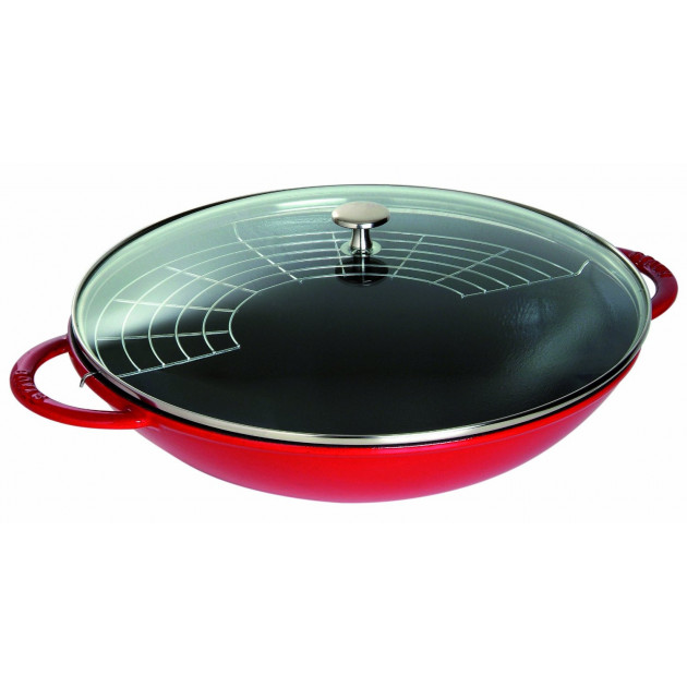 Wok en Fonte 30 cm Rouge Staub