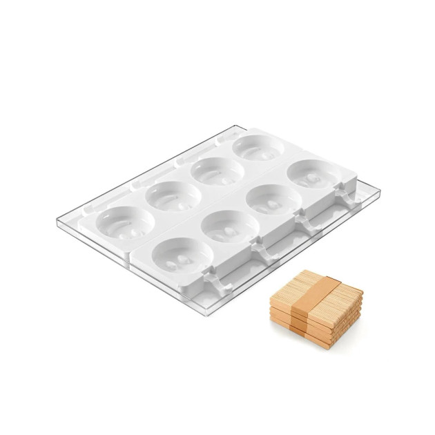 Moule à glace silicone Smile 8 empreintes avec bâtonnets SilikoMart