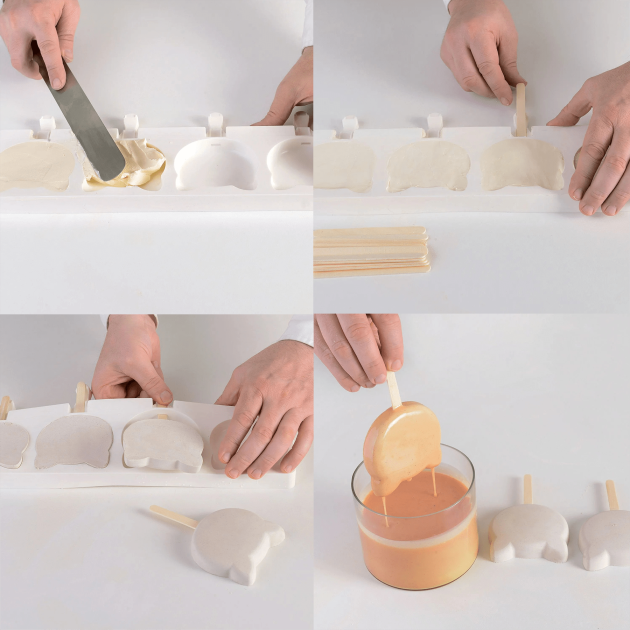 Guide de réalisation dans le moule à glace silicone Cat SilikoMart Guide de réalisation dans le moule à glace silicone Cat SilikoMart